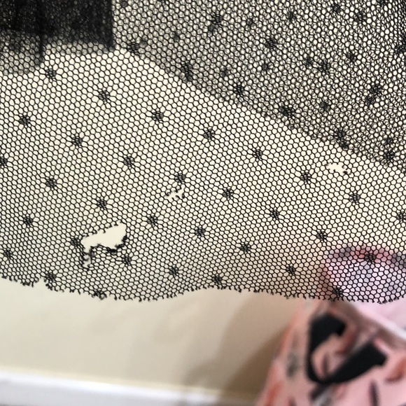 Katie May Olivia Formal Dress Size Small Black Swiss Dot Mesh Plunge Neck - Picture 8 of 14